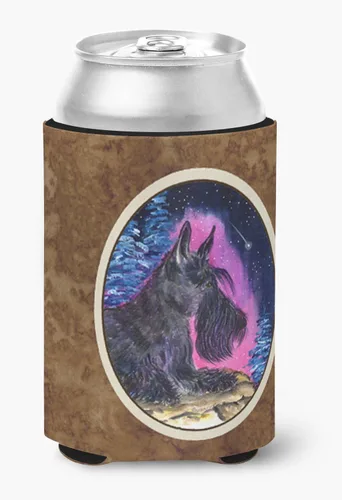 Vista 180 de Caroline's Treasures SS8447CC Starry Night English Bulldog - Enfriador para latas o botellas, lavable, funda plegable con aislamiento para bebidas