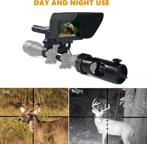 Vista 3 de Monocular de visión nocturna para adultos, pantalla de 4.3 pulgadas, 720P, video/foto, cámara de visión nocturna con linterna infrarroja infrarroja