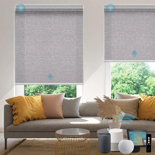 Vista 40 de SmartWings Persianas Enrollables Inteligentes Motorizadas con Filtro de Luz, Persianas Eléctricas con Control Remoto para Ventanas Compatibles
