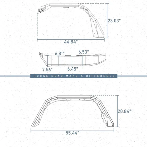 Vista 9 de Hooke Road Gladiator JT - Guardabarros planos, guardabarros delanteros y traseros resistentes con luces LED intermitentes para camionetas Jeep