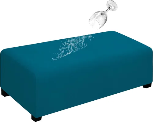Vista 48 de Easy-Going Funda para Otomán Elástica 100% Doble Impermeable Rectangular Plegable Taburete de Almacenamiento Protector de Muebles Funda Suave