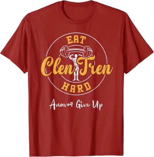 Vista 65 de Culturismo: Comer Clen Tren Hard Anavar Give Up - Camiseta de gimnasio, Negro