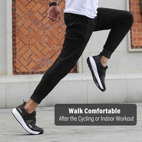 Vista 4 de Zapatos de ciclismo de interior para hombre compatibles con tacos SPD, cómodos zapatos de bicicleta para caminar, CEATS incluidos