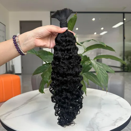 Vista 9 de Paquetes de cabello humano rizado birmano, paquetes de cabello virgen sin procesar, extensiones de cabello humano 16A, cabello humano rizado negro