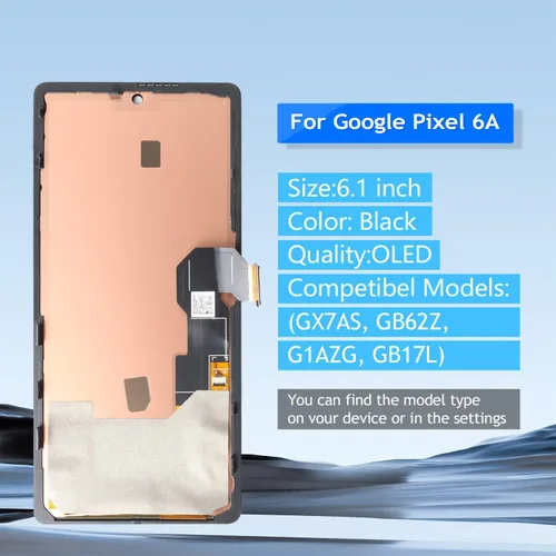 Vista 2 de Para Google Pixel 6A OLED Pantalla de reemplazo de pantalla Kits