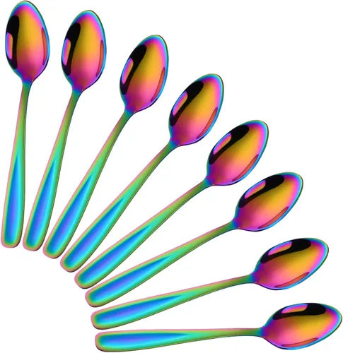 Vista 15 de 8 Pieces Dessert Spoons Teaspoons Small Coffee Spoons Espresso Spoons, 5.5 Inch (black)