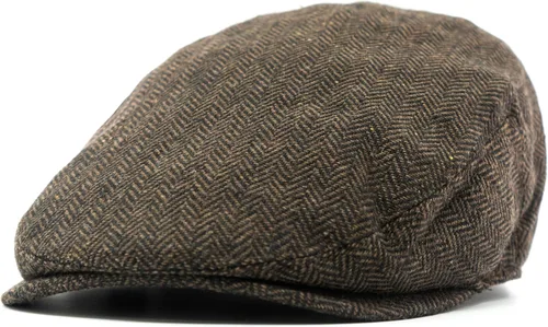 Vista 13 de Gorra plana clásica de retazos de espiga a cuadros Newsboy Ivy Hat