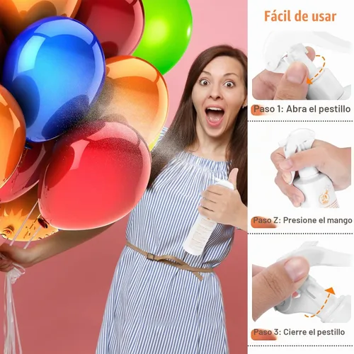 Vista 5 de Abrillantador a base de 8.8 onzas – Spray de brillo para globos, brillo instantáneo y de larga duración, sin olor y de alta brillantez, aerosol sin