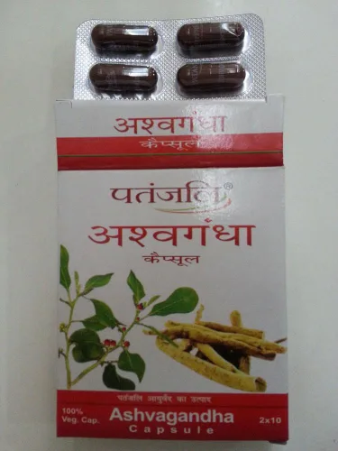 Vista 3 de Patanjali Ashwagandha 20 cápsulas por paquete Ayurved Unisex 1