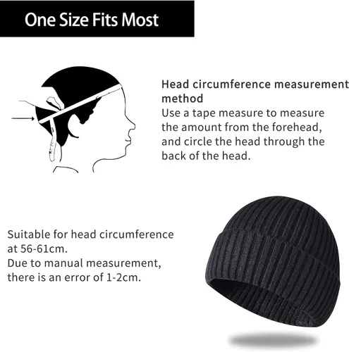 Vista 6 de Gorro de invierno para hombre y mujer, gorro de lana de punto para actividades al aire libre y uso diario