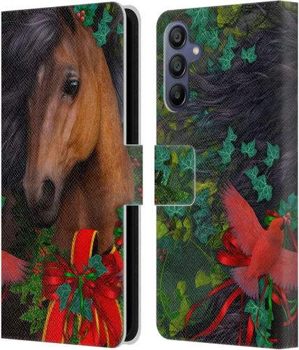 Vista 61 de Head Case Designs Officially Licensed Laurie Prindle A Morgan Christmas Western Stallion Leather Wallet Case Compatible with Samsung Galaxy A07 4G