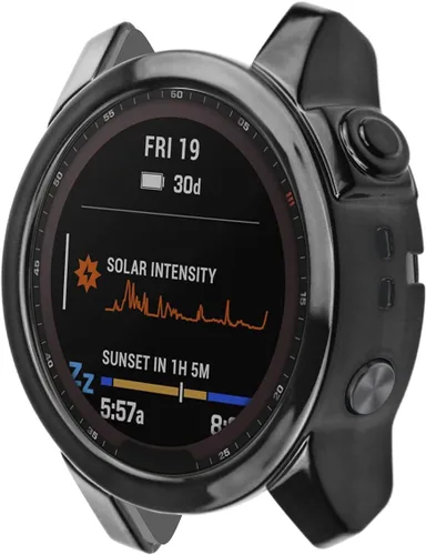 Vista 4 de Funda protectora de pantalla compatible con Garmin Fenix 7/Fenix 7 Solar/Fenix 7 Sapphire Solar Smartwatch Accesorios TenCloud Covers Funda