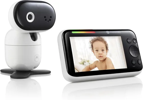 Vista 4 de Motorola Nursery Monitor de video WiFi para bebés con cámara y audio, pantalla de 5 pulgadas, conexión HD PIP1510, rango de 1000 pies, montaje