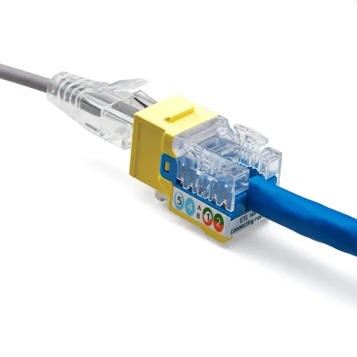 Vista 16 de TRUE CABLE Conector Keystone Cat5e, sin blindaje (UTP), perforado de 90 grados, PoE++ (4PPoE) 100W, certificación UL, verificado ETL, certificado