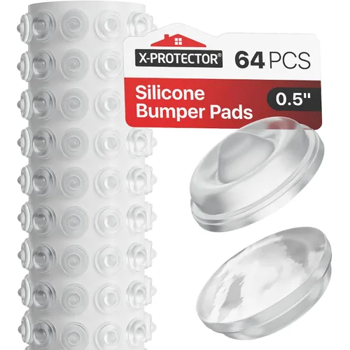 Vista 14 de X-Protector Tiras Amortiguadoras para Puertas de Gabinete - 40 PIEZAS - Silenciador de Puerta Transparente - Amortiguadores Premium para Puertas