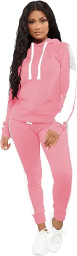 Vista 9 de TOPSRANI - Trajes deportivos de dos piezas para mujer, sudaderas casuales, traje deportivo liso, conjunto de pantalones de sudadera para trotar