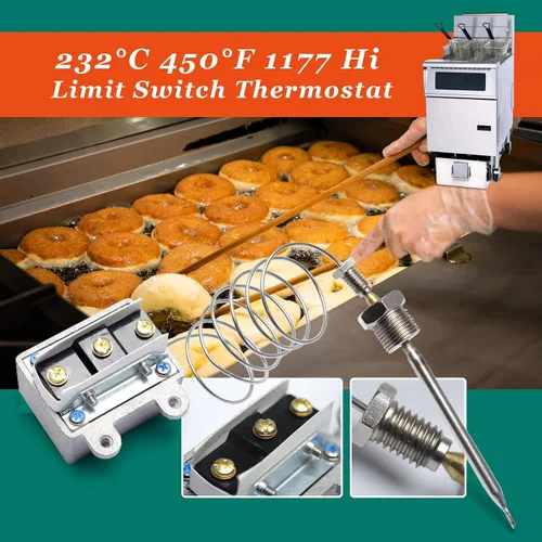 Vista 3 de 3/8" Mpt Stuff Box 1177 interruptor de freidora de termostato de límite alto compatible con el termostato robertshaw 301030005 compatible