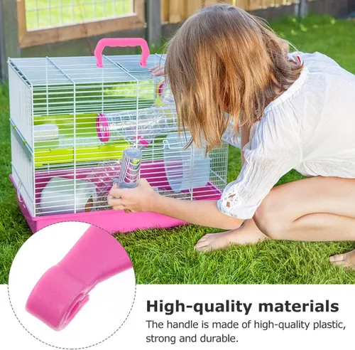 Vista 8 de Zerodeko 10 manijas de jaula para mascotas, accesorios de piezas de repuesto para jaulas para mascotas, fácil instalación, cómodo de sostener, mango