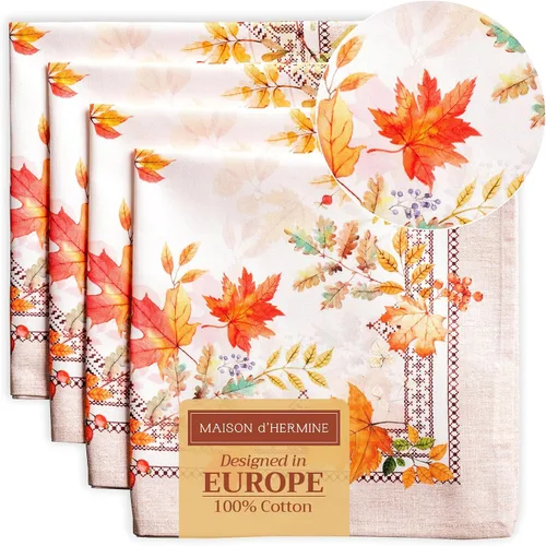 Vista 178 de Maison d' Hermine Juego de 4 servilletas de tela 100% algodón, suaves y duraderas, servilletas cuadradas reutilizables para uso diario, lavables