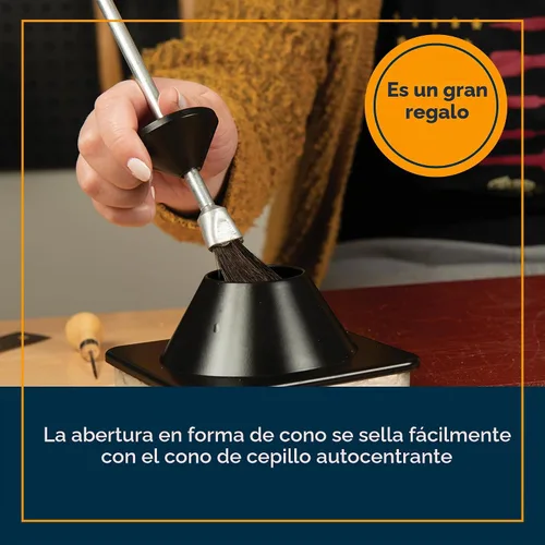 Vista 4 de Weaver Leather Supply - Olla de pegamento de 25 onzas, color negro, contenedor de pegamento de aluminio robusto con cepillo integrado, herramienta
