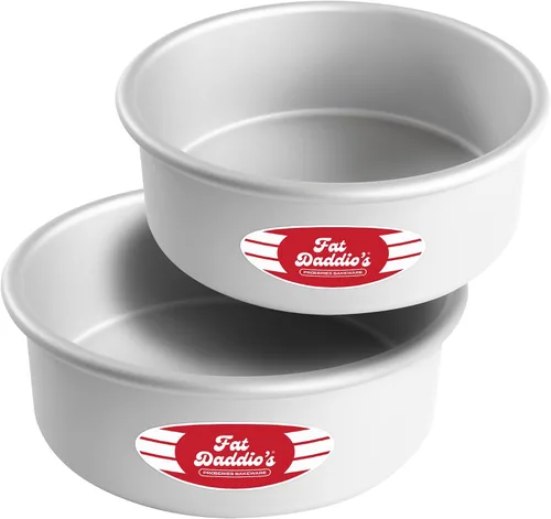 Vista 45 de Fat Daddio's Juego de moldes para pasteles redondos uniformes de aluminio anodizado de 4 niveles, profundidad de 2 pulgadas