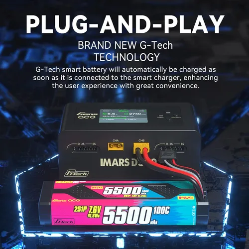 Vista 7 de Gens Ace IMARS D300 G-Tech Smart Dual Lipo Cargador 16A AC 300W DC 700W Lipo Carga (negro)
