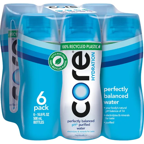 Vista 14 de Core Hidratación Agua perfectamente equilibrada, botellas de 0.5 L, 24 unidades (4 paquetes de 6)