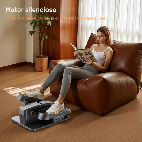 Vista 6 de Máquina elíptica de ejercicio debajo del escritorio, ejercitador de pedal sentado silencioso para personas mayores, ejercitador elíptico de piernas