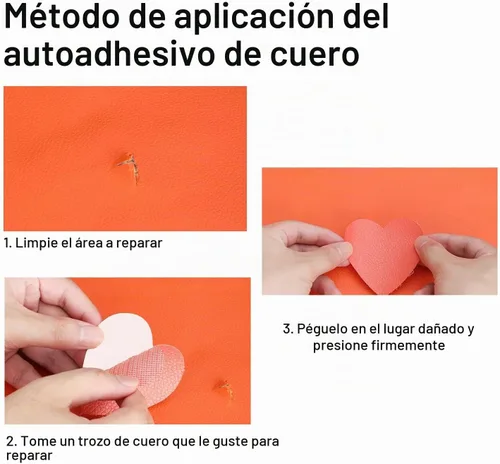 Vista 3 de 8 parches de reparación de cuero autoadhesivos para sofás, muebles, asientos de automóvil, impermeables y resistentes al desgaste (negro)