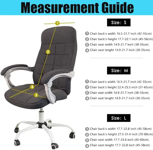 Vista 6 de YOPOIY Funda impermeable para silla de computadora, funda elástica para silla de oficina con funda para reposabrazos gratis, extraíble y lavable