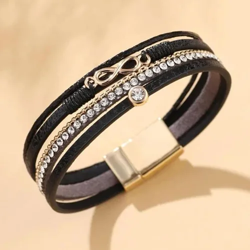 Vista 4 de Long tiantian Leather Wrap Bracelets for Women Trendy Beaded Bracelets Boho Jewelry for Women Pulseras para Mujer Stackable Cuff Stone Charm