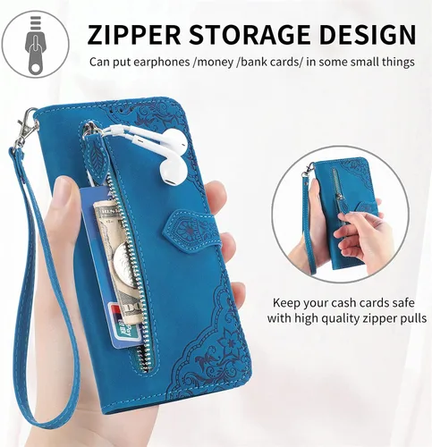 Vista 2 de bojioderf Funda compatible con Nothing Phone 1, compatible con Nothing Phone One (A063), cartera con cremallera, tarjetero con soporte abatible