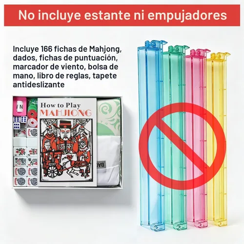 Vista 3 de American Mahjong - Juego de 166 azulejos de melamina grabados