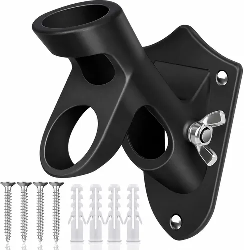 Vista 14 de HOOPLE Soporte para asta de bandera para casa exterior, soporte de aluminio resistente para bandera y soporte de montaje para asta de bandera
