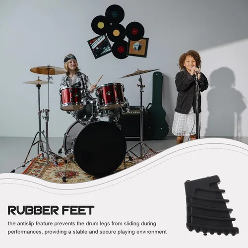 Vista 8 de 3pcs Anti-slip Rubber Feet for Drum Leg Protection and Stability