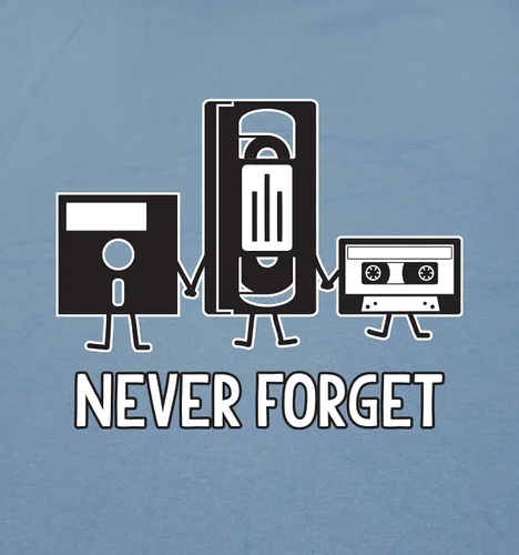 Vista 2 de Never Forget Mens Cassette Tape VHS Music Old School Retro Funny T Shirt