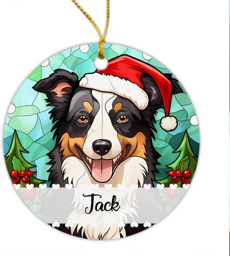 Vista 10 de Airedale Terrier - Adorno de Navidad para perro, regalo para Acción de Gracias, perros personalizados con sombrero de Navidad, adornos de Airedale