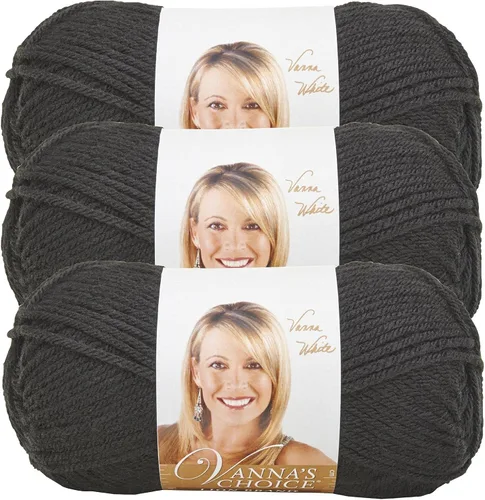 Vista 88 de Lion Brand Yarn (1 madeja) Hilo Vanna's Choice, mármol gris