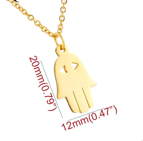 Vista 2 de Collar con colgante de palma de mano con protección de la buena suerte, 3