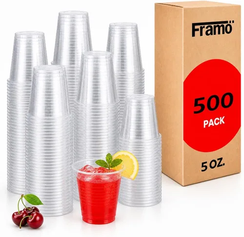 Vista 8 de Framo - Vasos de plástico desechables transparentes de 3 onzas por Framo, pequeños vasos desechables para enjuague bucal para baño