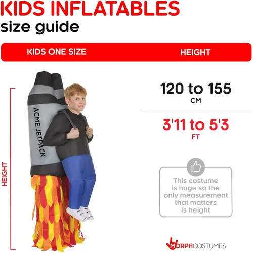 Vista 6 de Disfraz Morph inflable, para niños, talla única , Jet Pack Niños
