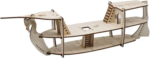 Vista 2 de Battle Ship Terrain + D&D Bridge, Muelle, Pasarela Set para Calabozos y Dragones, Pathfinder, D&D y RPG de mesa