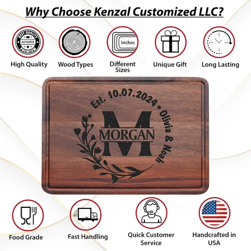 Vista 7 de Tabla de cortar personalizada, regalo para parejas para boda, aniversario, inauguración de la casa, compromiso, Navidad, cumpleaños, tablas