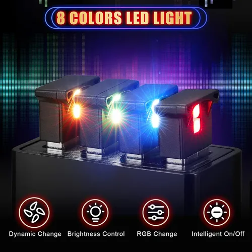 Vista 2 de Frienda 2 piezas de mini luz LED USB, iluminación interior LED para automóvil, 5 V, luz de ambiente USB inteligente, teclado para computadora
