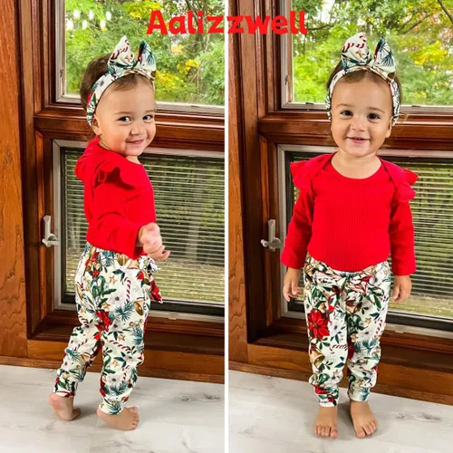 Vista 147 de Aalizzwell Conjunto de mameluco acanalado para bebé recién nacido prematuro para otoño e invierno