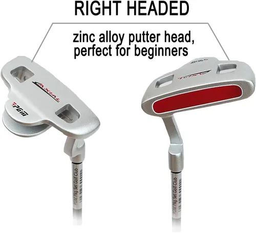Vista 4 de Acstar - Putter de golf Junior para interiores y exteriores, para diestros, 3 tamaños para elegir libremente (rojo, 27 pulgadas)