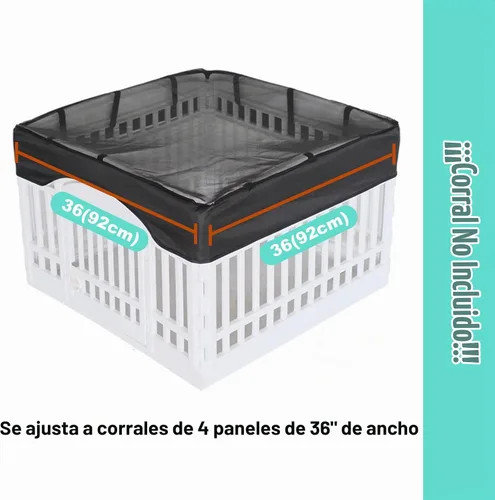 Vista 2 de Cubierta superior de malla para corralito para perros, [corralito no incluido] Se adapta a corralitos de mascotas de 36 pulgadas con 4 paneles