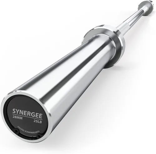 Vista 9 de Synergee Barra olímpica de 20 libras y 25 libras, barra de peso olímpica de 2 pulgadas para entrenamiento de fuerza, sentadillas, peso muerto