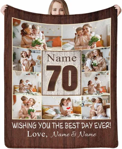 Vista 9 de Manta personalizada con imagen hecha en Estados Unidos, mantas personalizadas con fotos, nombres, manta suave personalizada con imagen personalizada