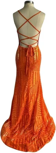 Vista 6 de Vestidos de fiesta de lentejuelas de sirena 2024 cuello en V brillante correa de espagueti formal vestido de fiesta de noche con abertura CM251